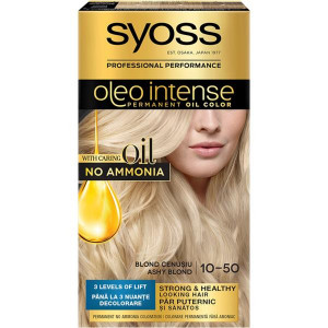 Vopsea de par permanenta fara amoniac Syoss Color Oleo Intense 10-50 Blond Cenusiu, 115 ml