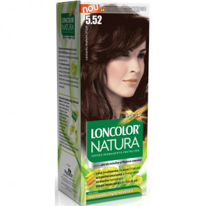 Vopsea de par permanenta Loncolor Natura 5.52 Castaniu Mahon Irizat, 100 ml