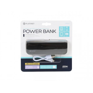 Baterie externa Platinet 7200 mAh, Li-Ion, piele + cablu microUSB, NM/ PMPB72LB, Negru - Img 2