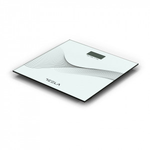 Cantar corporal Tesla NM/BS103W, 180kg, oprire automata, 23x30x30cm, Alb - Img 3