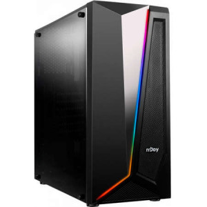 Carcasa PC nJoy Motion, RGB strip, Middle tower, ATX, NM/ CSMD-A000UMO-CO01B, Negru - Img 1