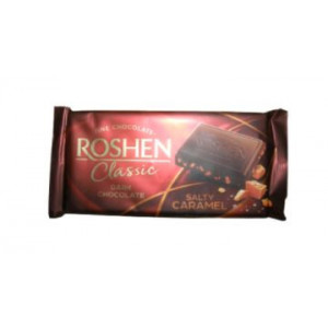 Ciocolata neagra cu caramel sarat Roshen Classic Dark 90g, NM21916