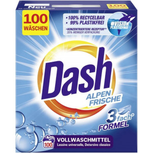 Detergent automat pudra Dash Alpin Frische, 100 spalari, 6 kg, Albastru - Img 3