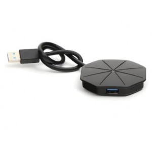 Hub USB 3.0 cu 4 porturi Platinet Multimedia, LED, viteza maxima de transfer 5 GB/s, NM/ PMH9070, Negru - Img 2