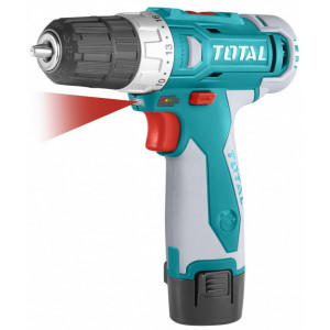 Masina de gaurit cu 2 acumulatori Total, 12V, LED Li-ion, 1250 rpm, 10 mm, 19 trepte de ajustare a cuplului, NM/ TDLI228120, Turcoaz