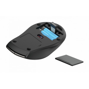 Mouse optic wireless Kuza, 6 butoane, 800 - 1200 - 1600 dpi, 2 x baterii, NM/ 24114, Negru - Img 2