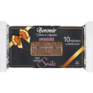 Prajitura amandina cu crema de ciocolata Boromir 250g, NM25296
