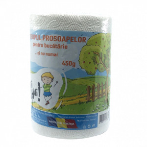 Prosop de bucatarie Hai Hui, 1 rola, 2 straturi, 590 foi, 1.2 Kg, Alb