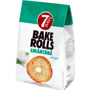 Rondele de paine cu aroma de smantana si ceapa 7 Days Bakerolls 90g, NM25307