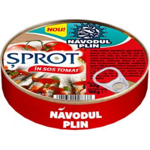 Sprot in sos tomat Navodul Plin 160g, NM25696