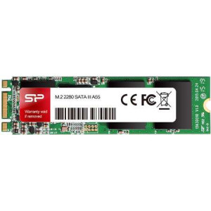 SSD Silicon Power A55, 256 GB, SATA III, 6Gb/s, M.2 2280, NM/ SP256GBSS3A55M28, Verde