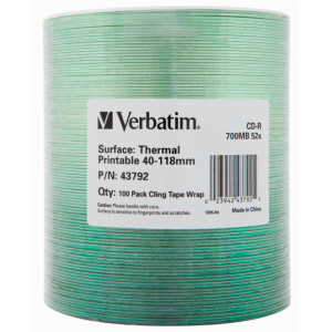 Verbatim CD-R 700MB Thermal Printable - No ID 100 Pack Wrap - Img 4