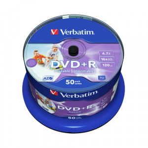 Verbatim DVD+R 16X 4.7GB SPINDLE 50 NON-ID PRINTABLE