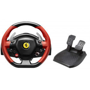 Volan gaming Thrustmaster Ferrari 458 Spider pentru PC/Xbox, 9 butoane, D-pad, 240 de grade, NM/ 4460105, Negru/Rosu