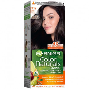 Vopsea de par permanenta cu amoniac Garnier Color Naturals 3.12 Saten Inchis Glacial, 110 ml