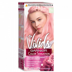Vopsea de par permanenta cu amoniac Garnier Color Sensation The Vivids cu pigmenti intensi 10.22 Pastel Pink, 110 ml