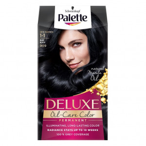 Vopsea de par permanenta Palette Deluxe 1-1(909) Blue Black, 135 ml