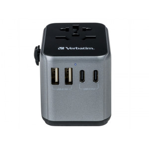 Adaptor universal Verbatim UTA-03 6-in-1, priza cu USB-C PD si QC, 2 x USB-C, 2 x USB-A, Negru - Img 2