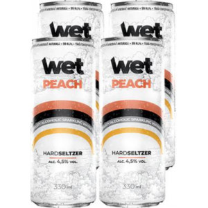 Bautura alcoolica fructata Aqua Wet Peach 4 x 330ml, NM23540