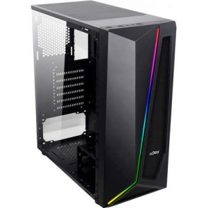 Carcasa PC nJoy Motion, RGB strip, Middle tower, ATX, NM/ CSMD-A000UMO-CO01B, Negru - Img 2