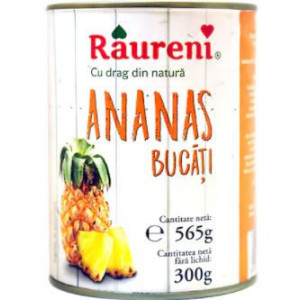 Compot de ananas bucati in sirop Raureni 565g, NM26315