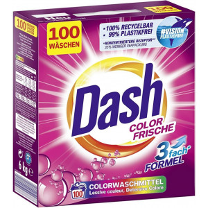 Detergent automat pudra Dash Color Frische, 100 spalari, 6 kg, Roz