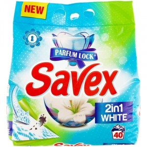 Detergent automat pudra Savex 2 in 1 White, 40 spalari, 4 Kg, Multicolor