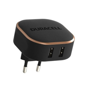 Incarcator Duracell dual USB-A 17W, Negru