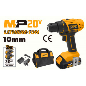 Masina de gaurit fara fir, cu 2 baterii Li-ion 2.0Ah, 10mm,