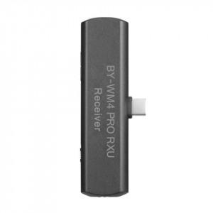 Sistem de microfoane Boya NMBY-WM4 PRO-K4, digitale fără fir cu două canale pentru dispozitive iOS, 2x transmițător TX4, 1x receptor BY-WM4 RXD și microfon lavalier, 2.4Ghz, Gri - Img 3