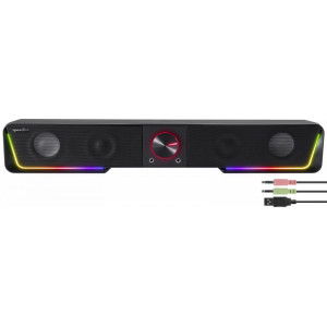 Soundbar stereo SpeedLink Gravity, RGB, bluetooth / jack, Negru - Img 2
