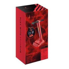 Stand pentru casti gaming SureFire Vinson N2, iluminare RGB, 2 porturi USB, NM/ 48848, Rosu - Img 7