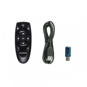 Telecomandă IR Asustor AS-RCU, cu receptor IR USB pentru AS-6, Negru