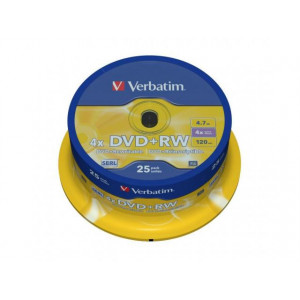 VERBATIM DVD+RW 4X spindle 25