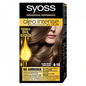 Vopsea de par permanenta fara amoniac Syoss Color Oleo Intense 6-10 Blond Inchis, 115 ml