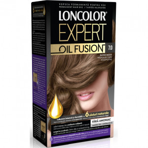 Vopsea de par permanenta Loncolor Expert Oil Fusion 7.0 Blond Mediu, 100 ml