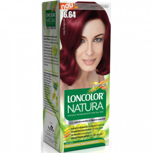 Vopsea de par permanenta Loncolor Natura 6.64 Rosu burgund, 100 ml