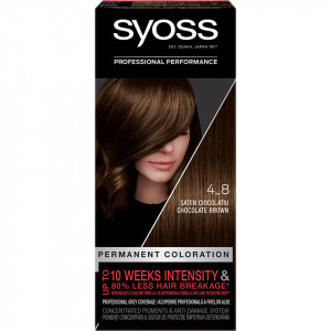 Vopsea de par permanenta Syoss Color Baseline 4-8 Saten Ciocolatiu, 115 ml