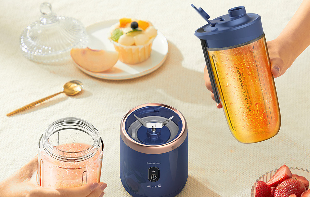 Blender wireless cu incarcare USB, pentru suc si smoothie, Deerma DNU06