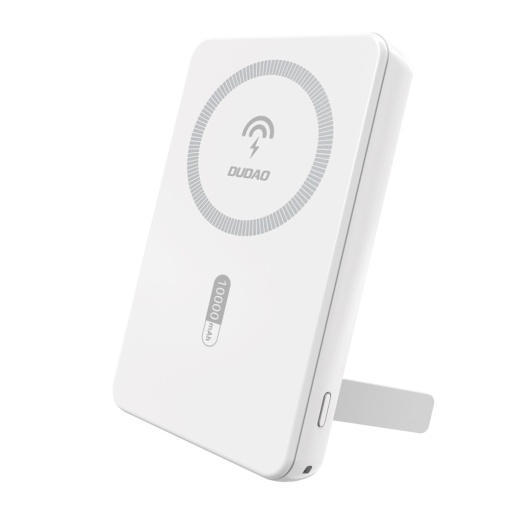 Baterie externa 10000mAh 22.5W, incarcare Wireless Magsafe + cablu USB (inclus), Powerbank Dudao K14S+, alb