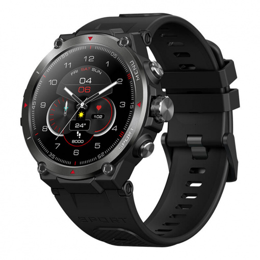 Ceas Inteligent Zeblaze Stratos 2, baterie 15 - 25 zile, ecran 1.3", oxigen, puls, SmartWatch, negru
