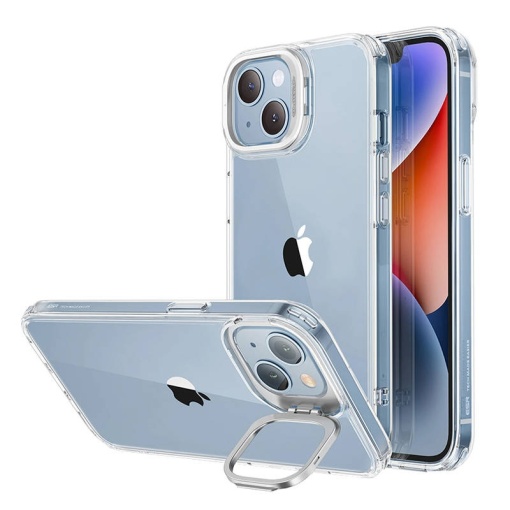 Husa Iphone 14 Plus, transparenta, protectie camera, inel suport spate Kickstand, X-Protect,