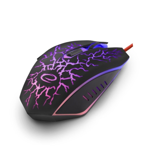 Mouse gaming cu fir, Iluminat LED RGB, 800 - 2400DPI, negru