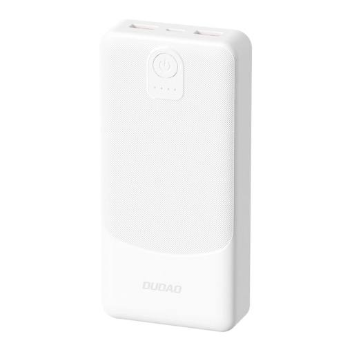 Baterie externa 20000mAh 12W, 3x USB, Powerbank Dudao k10 PRO, Alb