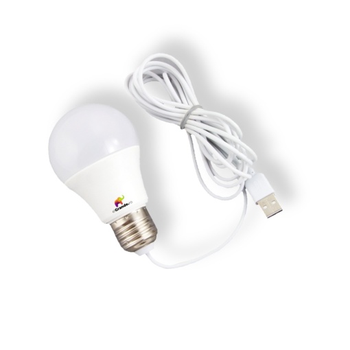 Bec LED portabil cu alimentare USB, 5W, 460lm, lungime cablu 2.5m, lumina calda, clasa A+, 30.000h