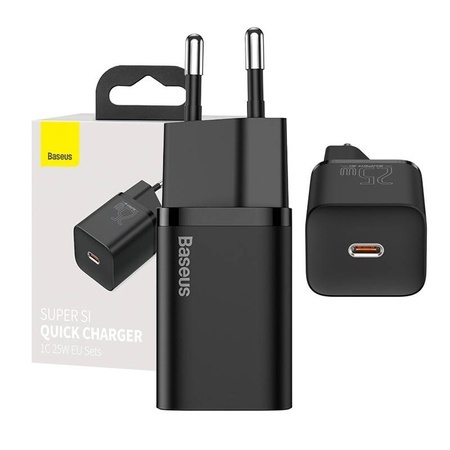 Incarcator retea, 25W, 1x USB-C, Baseus Super Si Quick Charge 1C, negru