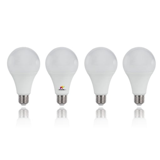 Set 4 becuri LED E27 7W 650lm A60, lumina calda, clasa A+, 30.000h