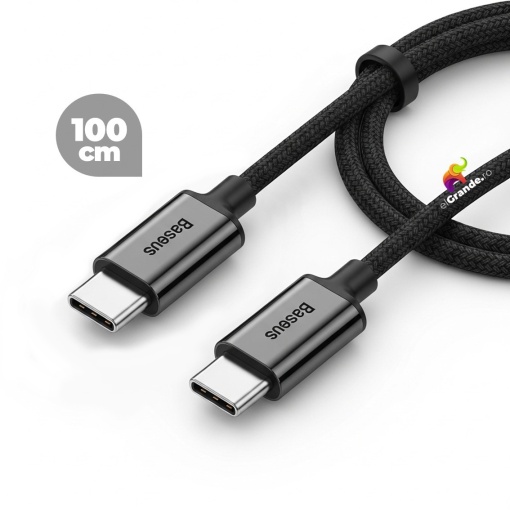 Cablu USB-C la USB-C 100cm, incarcare rapida + transfer date, cu protectie textila, Baseus
