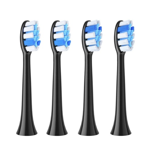 Set 4 capete / rezerve (compatibilie Philips) periuta dinti Fairywill FW PW 12 / FW P80 / FW P11 / FW T9 (negru)