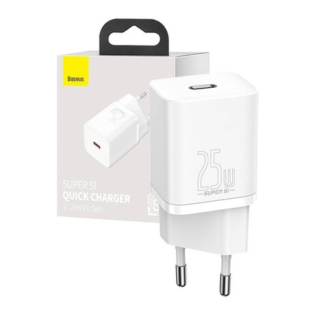 Incarcator retea, 25W, 1x USB-C, Baseus Super Si Quick Charge 1C, alb